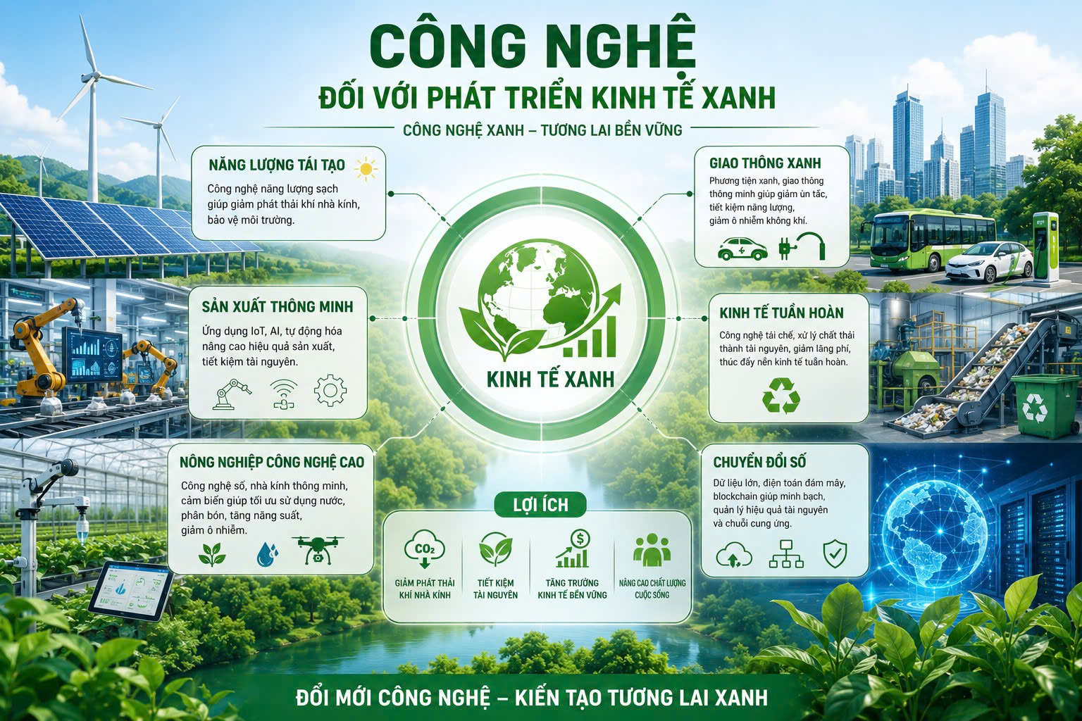 Công nghệ đối với phát triển kinh tế xanh: Thực trạng, thách thức và giải pháp